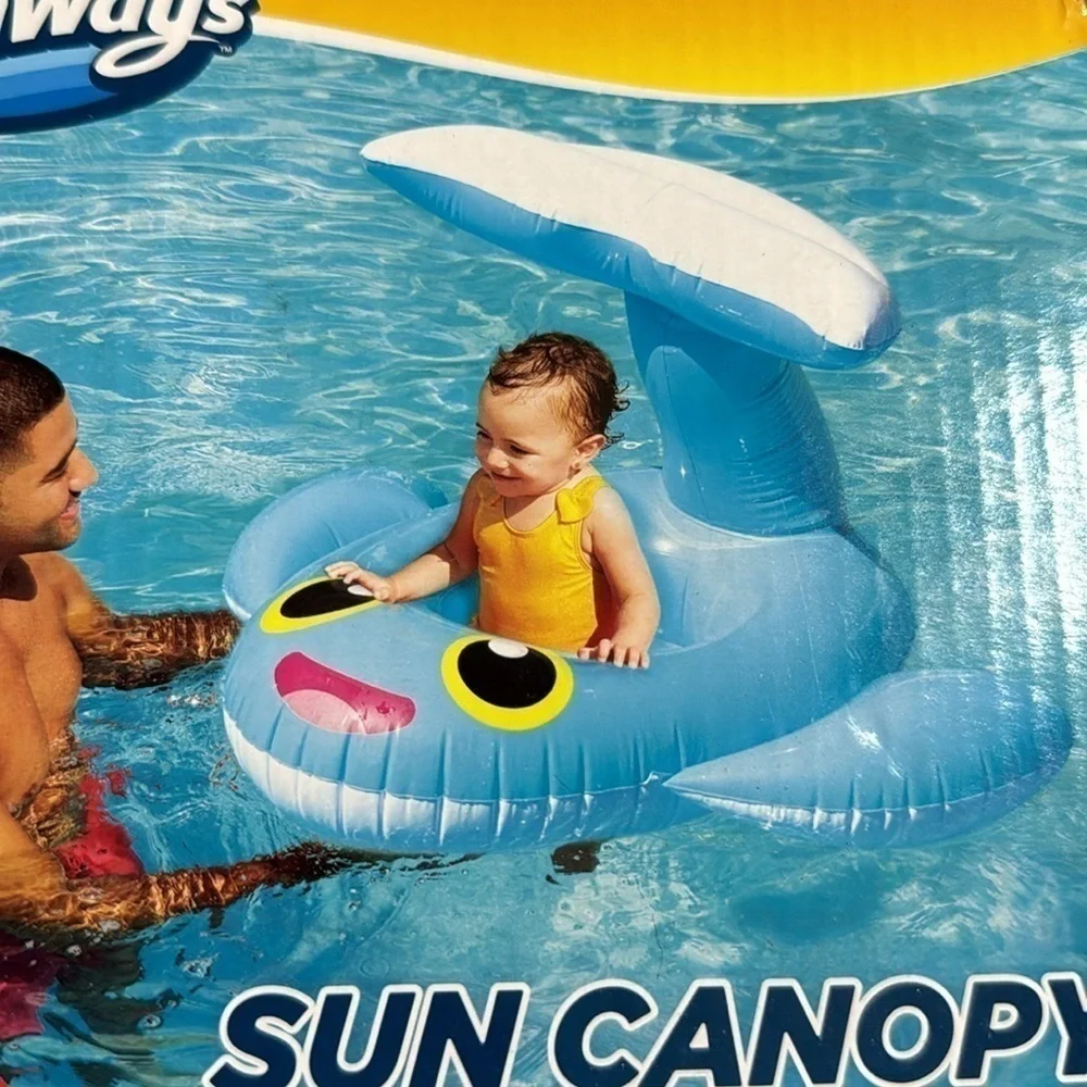 Swimways Sun Canopy Baby Boat Blue Swim Step 1 First Splash 9-24 Months